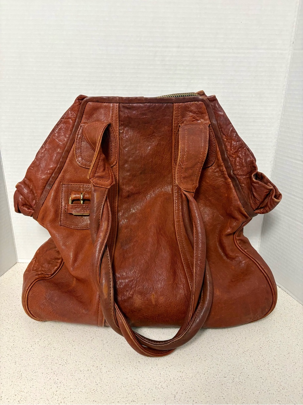 Vintage Gustto Leather Hobo Slouchy Shoulder Bag